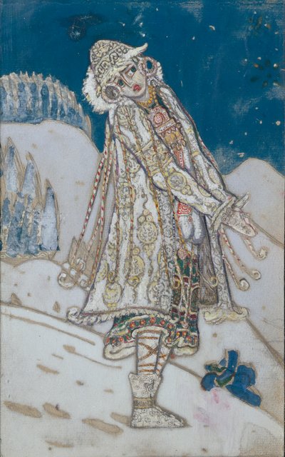 Pukusuunnittelu A. Ostrovskin teatterinäytelmään Snow Maiden, 1912 tekijältä Nikolai Konstantinowitsch Roerich