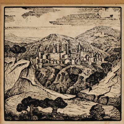 Kuvitus Alexander Blokin italialaisille runoille, 1907 tekijältä Nikolai Konstantinowitsch Roerich