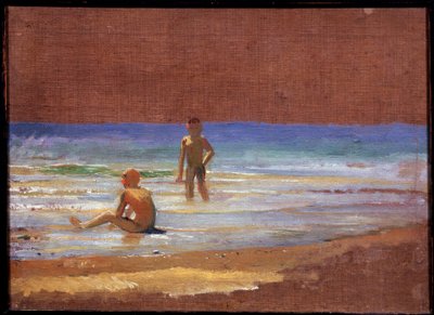Pojat meren rannalla. Nikolai Nikolajevitš Ge (homo) (1831-1894) maalaus, öljy kankaalle, 1800-luvun venäläistä taidetta. Valtion Tretjakovin galleria, Moskova. tekijältä Nikolai Nikolajevitch Gay