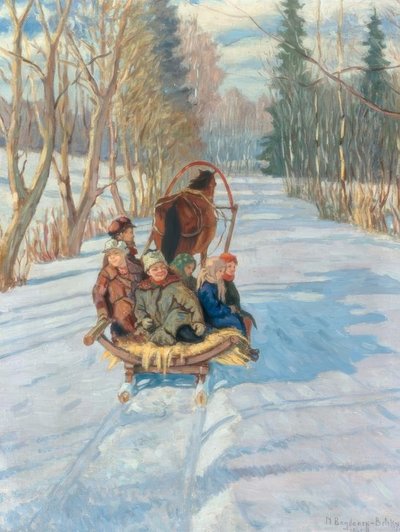 Lapset reessä tekijältä Nikolai P. Bogdanow Bjelski