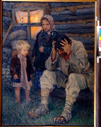 Deuil - Bogdanov-Belsky, Nikolai Petrovitš (1868-1945) Suruöljy kankaalle 1909 Alueellinen taidemuseo, Sumy 141x106 tekijältä Nikolai Petrovich Bogdanov Belsky