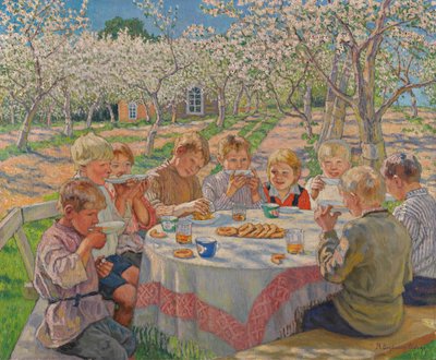 Teetä Omenatarhassa. tekijältä Nikolai Petrovich Bogdanov Belsky