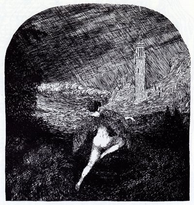 Romantiikka. Symbolistilehti Vesy The Balance, 1905 tekijältä Nikolai Petrovich Feofilaktov