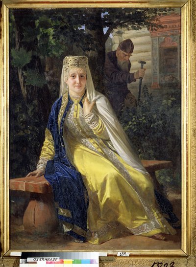 Vassilissa Melentieva (kuoli 1579) ja tsaari Ivan IV Kamala (1530-1584) (Vasilisa Melentyevna and the Tsar Ivan The Terrible). Venäjän tsaarin kuudes vaimo, ennen kuin hänen miehensä tuomittiin vangituksi luostariin, kun hän tekijältä Nikolai Vasilievich Nevrev