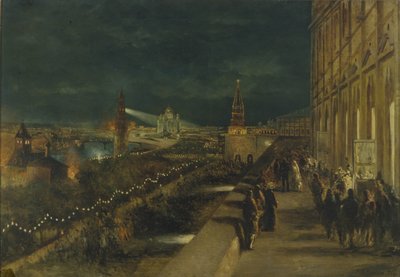 Moskovan valaistus keisari Aleksanteri III:n kruunaamisen yhteydessä 15. toukokuuta 1883 tekijältä Nikolai Yegorovich Makovsky