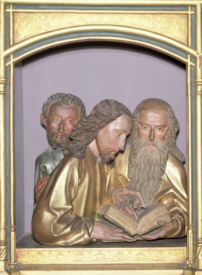 Pyhä Jaakob Pieni, Pyhä Filippus ja Pyhä Barnabas, Isenheimin alttaritaulusta, n. 1490 (maalattu puu) tekijältä Nikolaus Hagenauer
