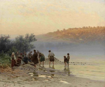Kalastaja Dneprillä, 1898 tekijältä Nikolay Alexandrovich Sergeyev