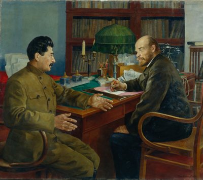 Lenin ja Stalin, 1938 tekijältä Nikolay Ivanovich Shestopalov