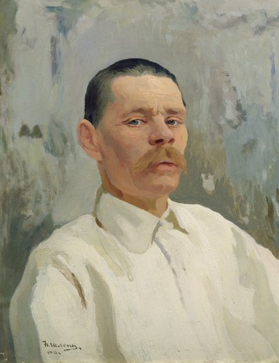 Maksim Gorkin (1868-1939) muotokuva 1910 (öljy kankaalle) tekijältä Nikolay Pavlovich Shlein