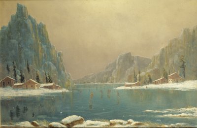 Luistelijat järvellä, 1800-luku tekijältä Nils Hans Christiansen