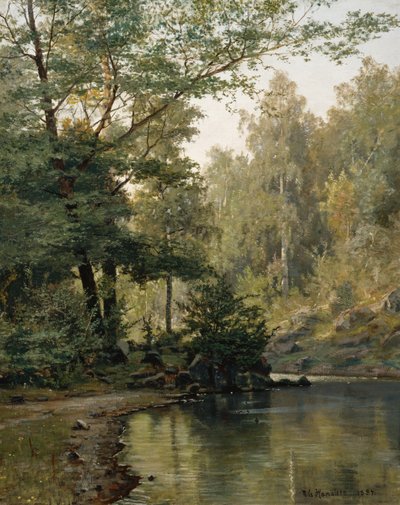Metsäjärvi (öljymaalaus) tekijältä Nils Hansteen