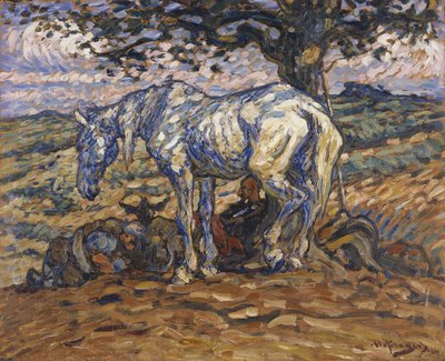Don Quijoten hevonen Rocinante, 1911 (öljy pahville) tekijältä Nils Kreuger