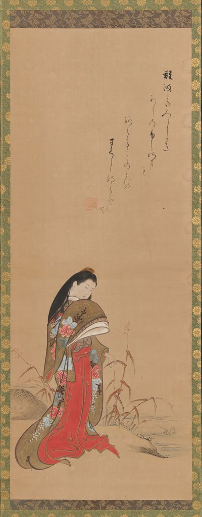 Lady Ise joen rannalla, 1700-luvun loppu. tekijältä Nishikawa Sukenobu