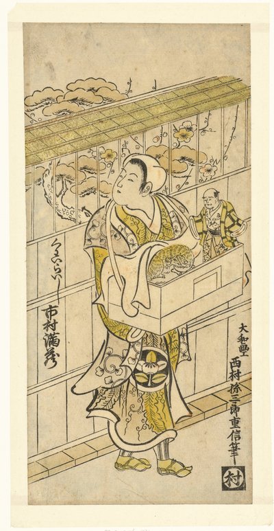 Näyttelijä Ichikawa Manzo nukkenäyttelijänä tekijältä Nishimura Shigenobu