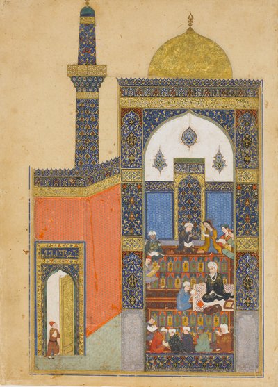 Laila ja Majnun koulussa, Folio Nizamin khamsa-kvintetistä, A.H. 835 jKr 1431-32. tekijältä Nizami