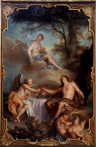 Venus, Bacchus ja rakkaus. Nicolas Coypelin maalaus (1690-1734) tekijältä Noel Nicholas Coypel
