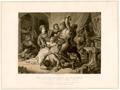 Roger de Mortimerin takavarikko 1287-1330 Nottinghamin linnassa 1800-luvulla. tekijältä Noel Paton