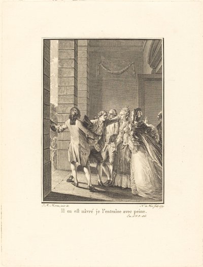 Hän on pahoillani, koulutan häntä vaikeesti tekijältä Noël Le Mire after Jean Michel Moreau