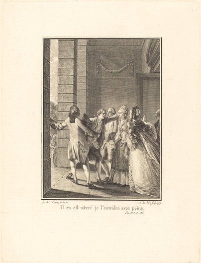 Hän on pahoillani, koulutan häntä vaikeesti tekijältä Noël Le Mire after Jean Michel Moreau