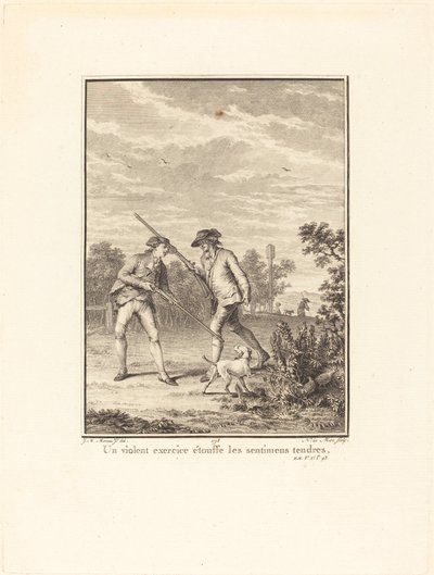 aVäkivaltainen liikunta tukahduttaa arkoja tunteita tekijältä Noël Le Mire after Jean Michel Moreau