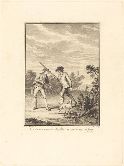 Väkivaltainen liikunta tukahduttaa arkoja tunteita tekijältä Noël Le Mire after Jean Michel Moreau