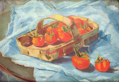 Basket of Tomatoes, n.1936 (öljy kankaalle) tekijältä Nora Summers