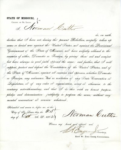 Uskollisuusvala Norman Cutterille Missourista, St.Louisin kreivikunta tekijältä Norman Cutter