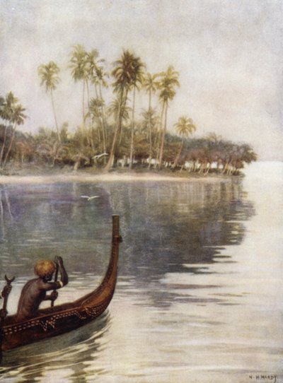 Early Morning, Gavutu, Salomonsaaret (väri litho) tekijältä Norman Hardy