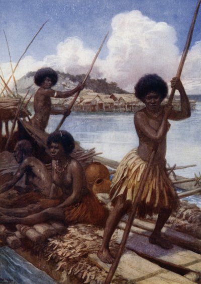 Markkinoille, Brittiläinen Uusi-Guinea (väri litho) tekijältä Norman Hardy