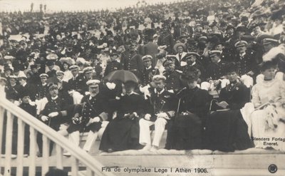 Arvohenkilöt katsomassa vuoden 1906 olympialaisia, Ateena tekijältä Norwegian Photographer