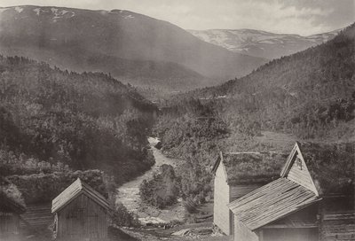 Katse itään Stalheim-hotellista (m/w kuva) tekijältä Norwegian Photographer