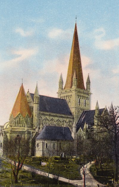 Norge / Norja: Trondhjems Domkirke (värillinen kuva): Trondhjems Domkirke (värillinen kuva) tekijältä Norwegian Photographer