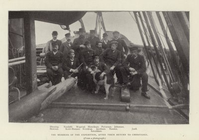 Retkikunnan jäsenet palattuaan Christianiaan (m/w kuva) tekijältä Norwegian Photographer