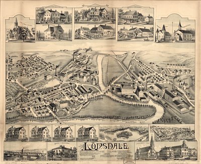 Lonsdale, Rhode Island, 1888. tekijältä O.H. Bailey and Co.