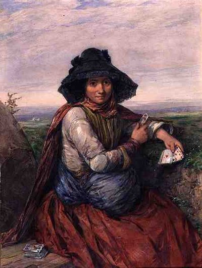 Fortune Teller (akvarelli paperille) tekijältä Octavius Oakley