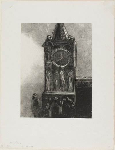 Kello tornissa soi tunnin, levy 4 Edmond Picardin Le Jure -teoksesta. tekijältä Odilon Redon