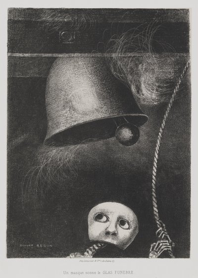 Edgar Poelle (Naamio soittaa surun kelloa) [To Edgar Poe (A Mask Sounds the Death Knell)] tekijältä Odilon Redon