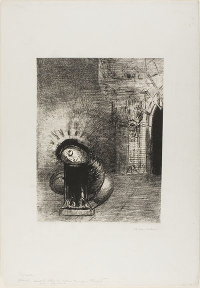 Una crisàlida llarga, el color de la sang, placa 2 de 6 finlandès tekijältä Odilon Redon