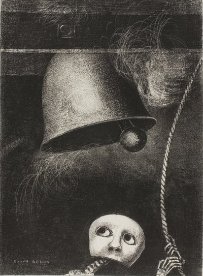 A Mask Sounds the Funeral Knell, levy kolme Edgar Poelle tekijältä Odilon Redon