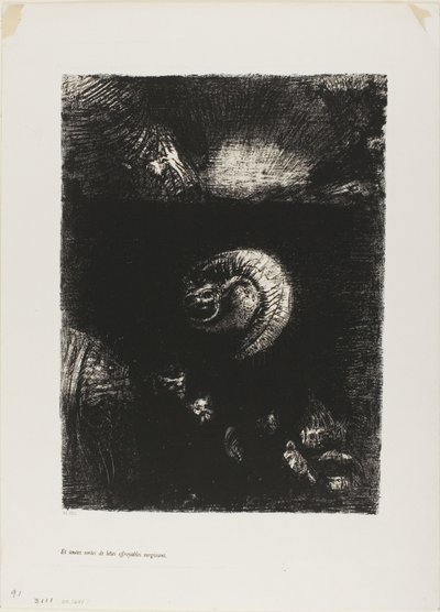 Ja kaikki kauheat olennot nousevat, levy 8/10 tekijältä Odilon Redon