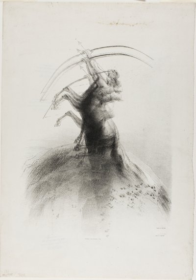 Kentaur tähtää pilviin tekijältä Odilon Redon