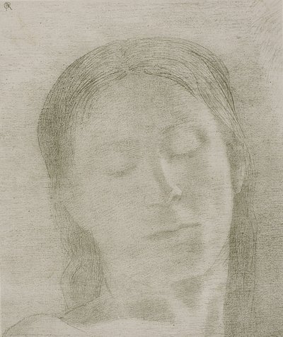 Suljetut silmät, 1890 tekijältä Odilon Redon