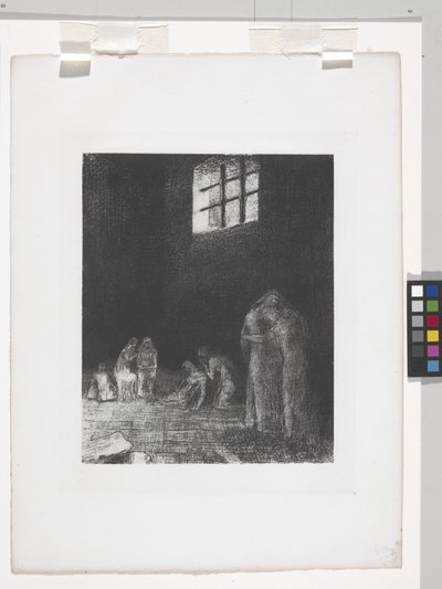 In The Shadow Of People Weep and Pray... (litografia kiinaapplikaatiopaperille) tekijältä Odilon Redon