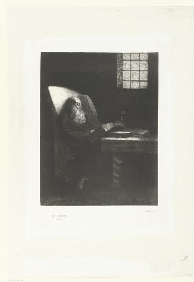Lukija Le Liseur (otsikko esineessä) Rodolphe Bresdinin muotokuva tekijältä Odilon Redon