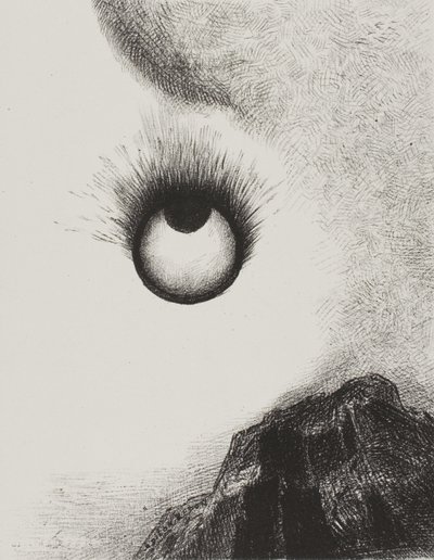 Kaikkialla silmämunat liekeissä, levy 9 julkaisusta The Temptation of Saint Anthony (1. sarja) tekijältä Odilon Redon