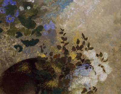 Kukat mustassa maljakossa, n. 1909-1910 tekijältä Odilon Redon