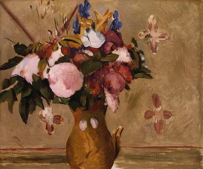 Kukat maljakossa, kopio Cezannen maalauksesta, n. 1886 tekijältä Odilon Redon
