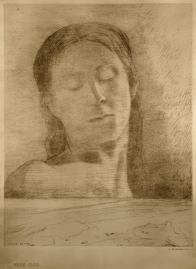 Geschlossene Augen tekijältä Odilon Redon