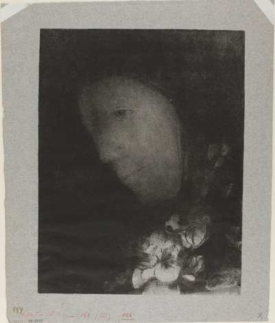 Naisen johtaja kukkakorsaalla tekijältä Odilon Redon