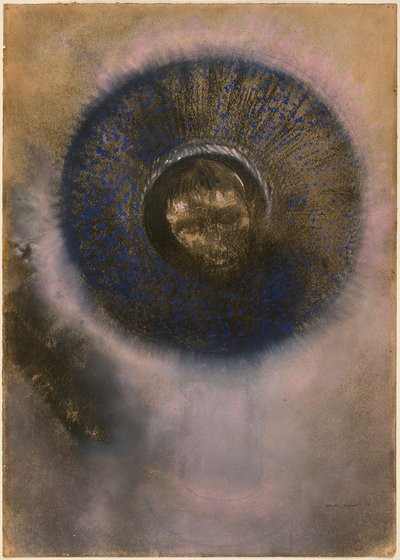 Pää sädekehän sisällä tekijältä Odilon Redon